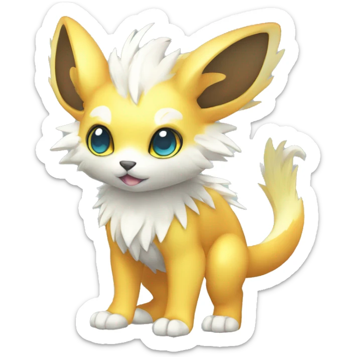 Cute cool shiny colorful fantasy animal hybrid Fakemon full body sticker