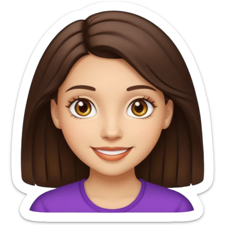 Koyu kahve sacli ela gözlü beyaz tenli guzel kiz sticker