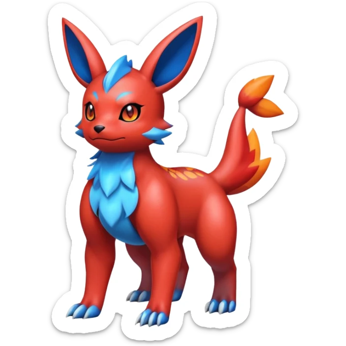 Cute Shiny Guilmon-Quilava-Umbreon-Fakémon-hybrid-creature (full body)  sticker