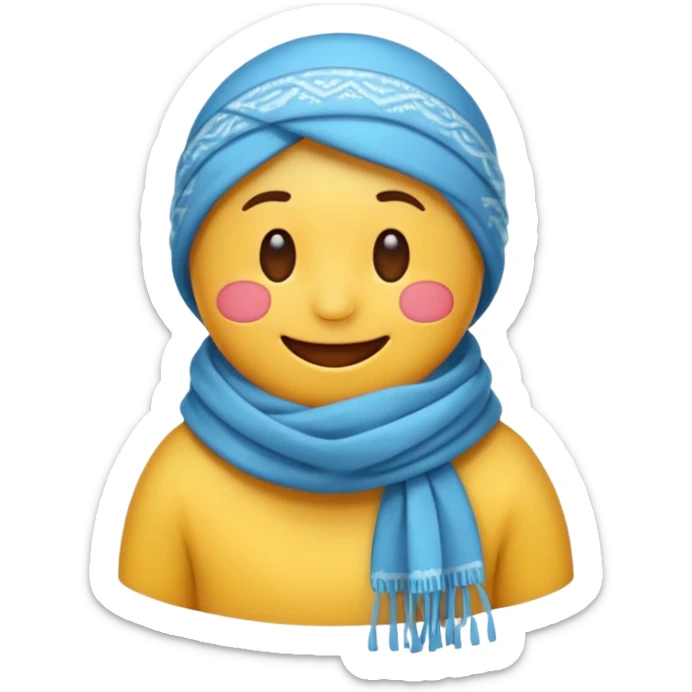 cartoon sticker of a cold emoji with a scarf, colorful and cheerful, no text, suitable for WhatsApp and Instagram sticker