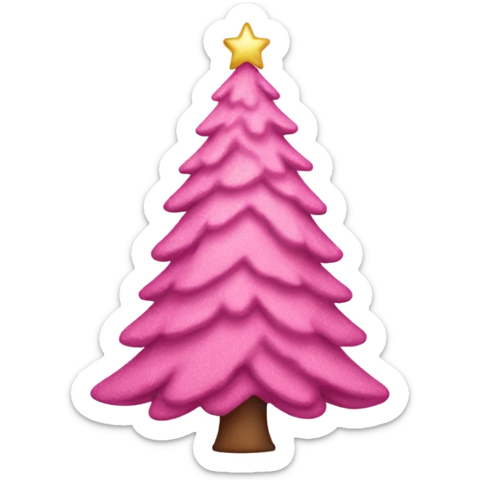 pink christmas tree sticker