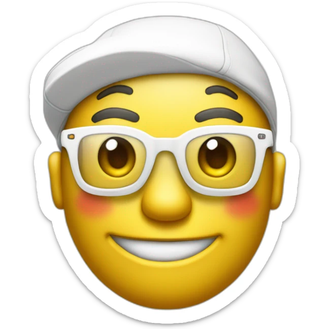 Bonhomme avec des lunettes swag et un sourire en coin sticker