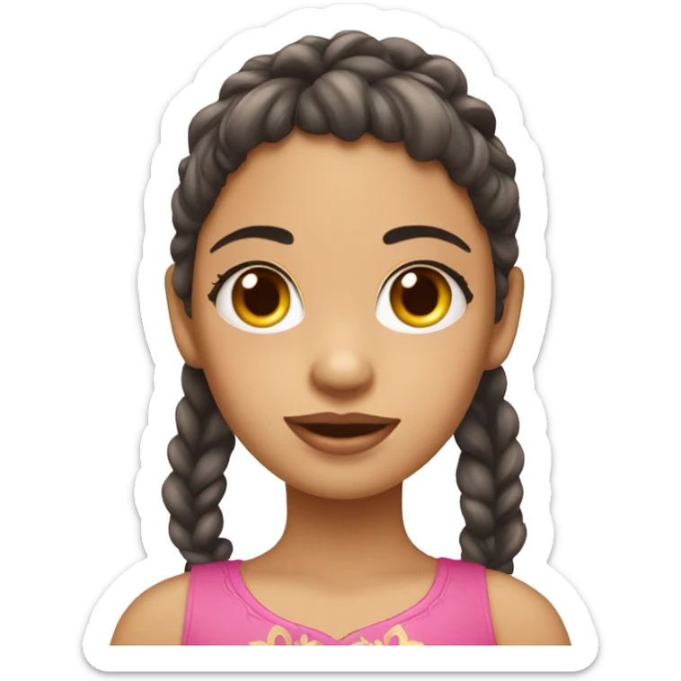 un emoji de niña con corona sacandose una mascara de niña adolescente  sticker