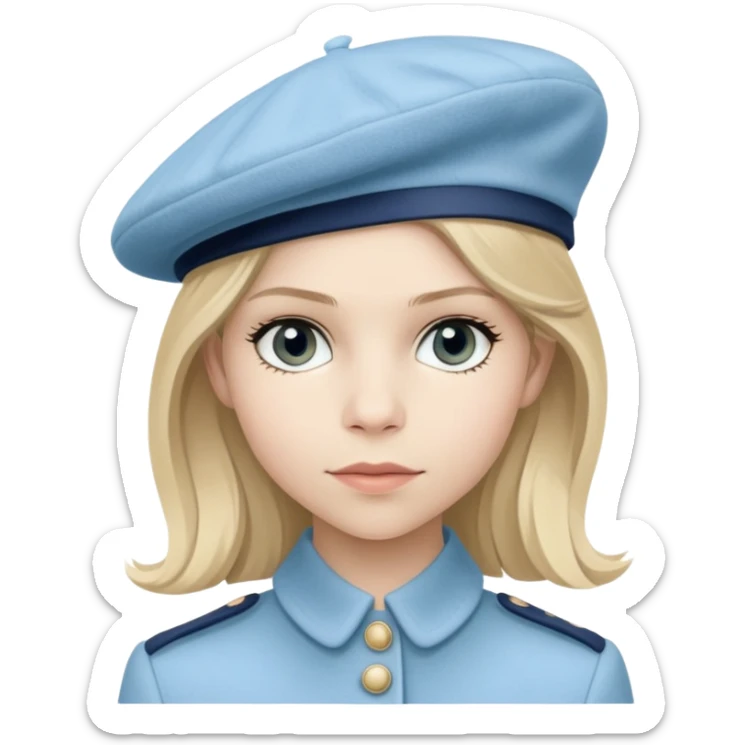 Clemence Poesy is Fleur Delacour in harry potter, light blue classic French beret – soft, round, and slightly tilted to one side. sticker