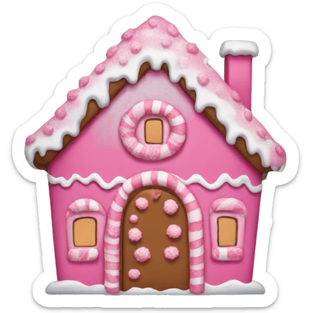 A pink gingerbread house sticker
