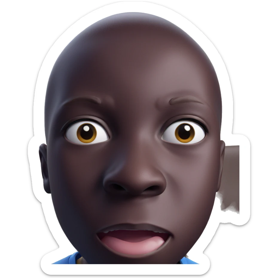 boy with open mouth sticker