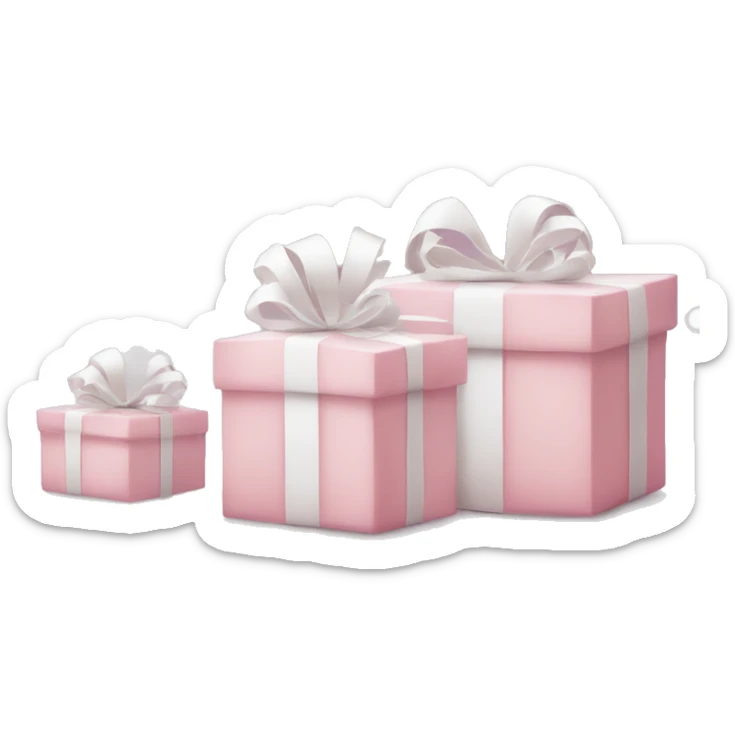 Light pink Christmas gifts under a white Christmas tree  sticker