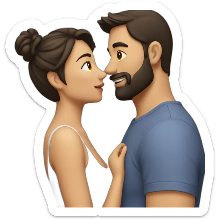 man-with-black-hair-and-beard-kissing-with-shorter-long-brown-hair-woman sticker
