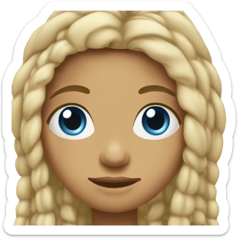 Girl hippie blond hair with dreadlocks style Woodstock and blue eyes  sticker