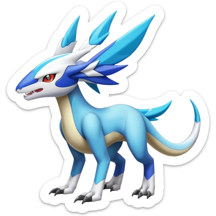 Colorful Meloetta-Latios-Wargreymon-Sergal-Pokémon-Digimon-Fakémon-fusion-hybrid-creature sticker