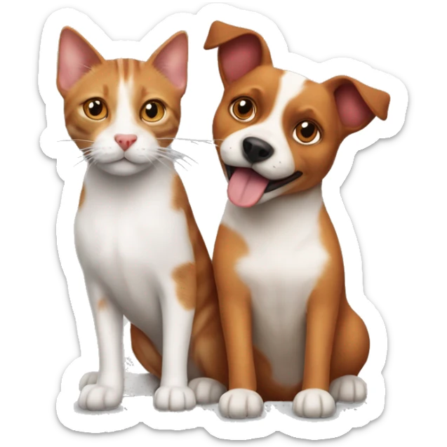red-tabby-cat-cat-cat-feline-and-brown-jack-russell-dog-hugging sticker
