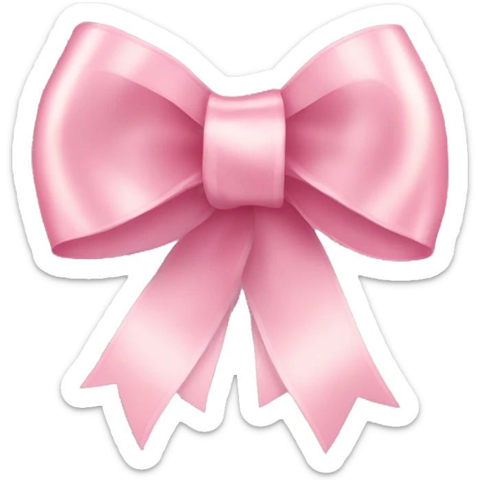 light pink ribbon bow sticker