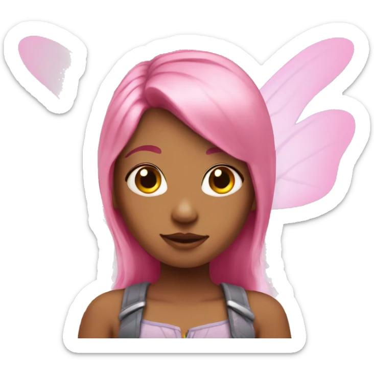 Girl with pink hair and fairy wings sticker