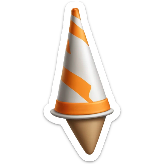 An emoji of a crazy hat, often referred to as a dunce cap or mad hat, shaped like a cone and typically associated with humorous or wild behavior sticker