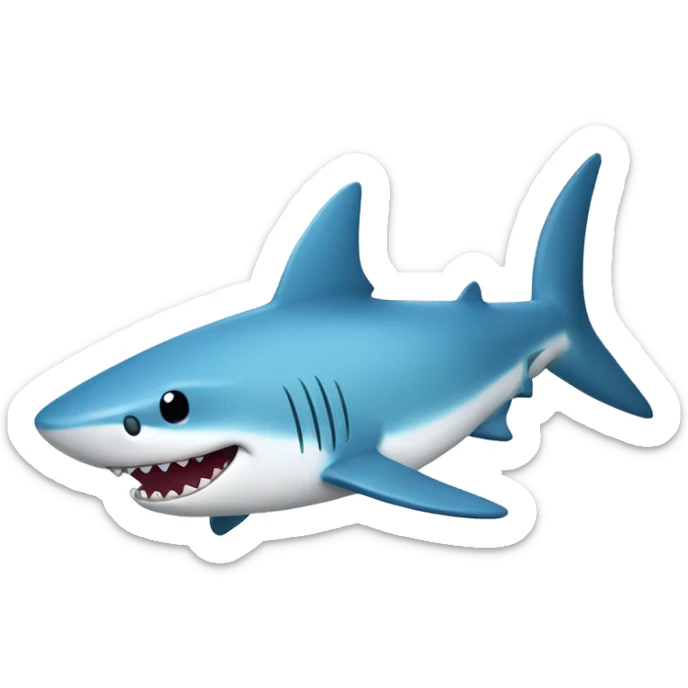 Cute light blue shark sticker