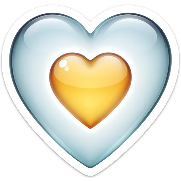 Clear heart sticker