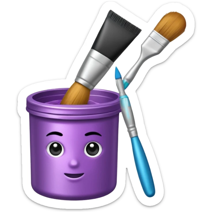 tube of hair dye with a brush next to it sticker