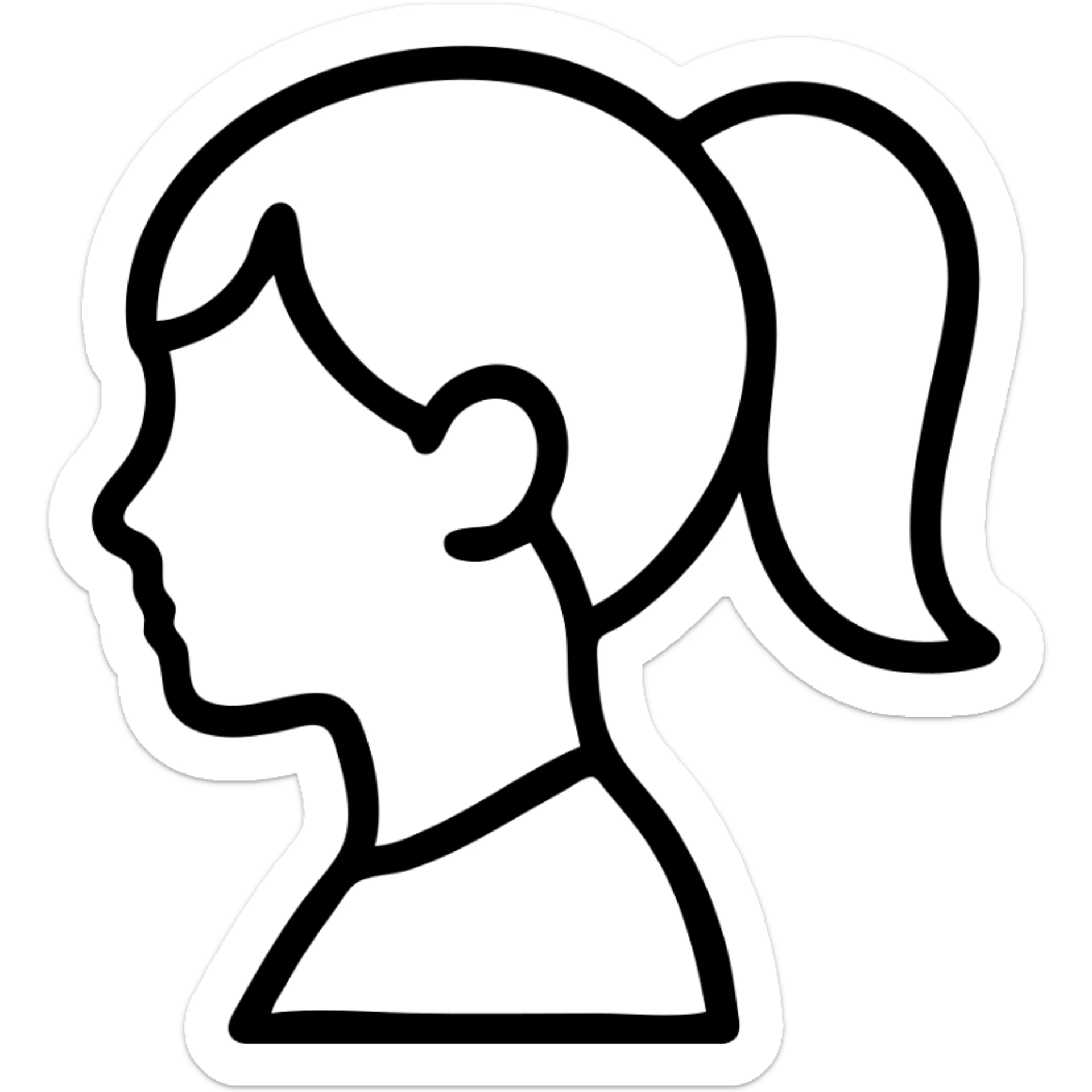 Girl with ponytail sticker