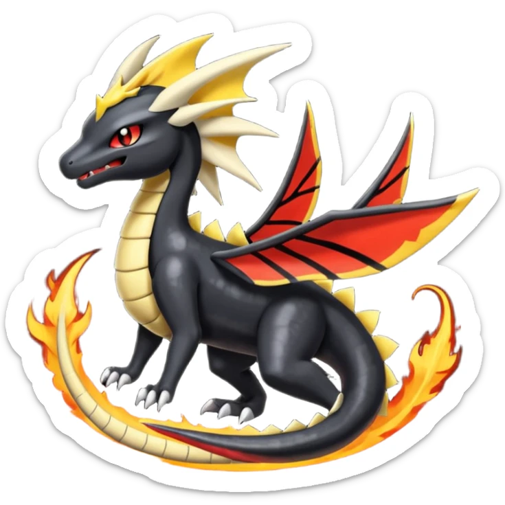 Meloetta-Salandit-Giratina-Nargacuga-Pokémon-Fakémon-fusion-hybrid-creature sticker