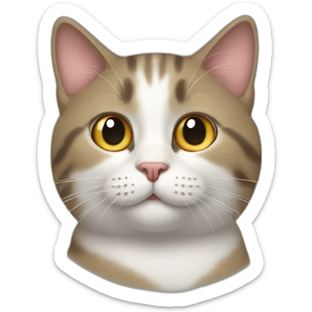 cat shows his heart sticker