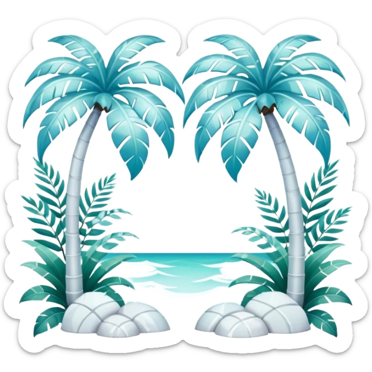 White marble dreamy divine godly angelic vines palm leaves tropical pastels glittery shiny aesthetic epic beautiful pretty scene scenery full picture  sticker