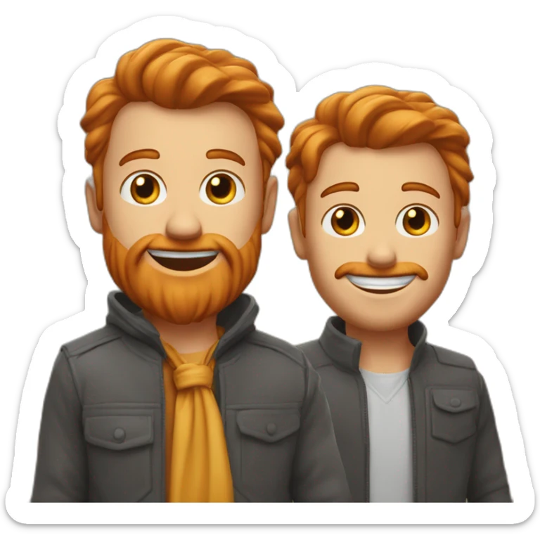 Homme roux avec un homme brin qui s’amuse  sticker