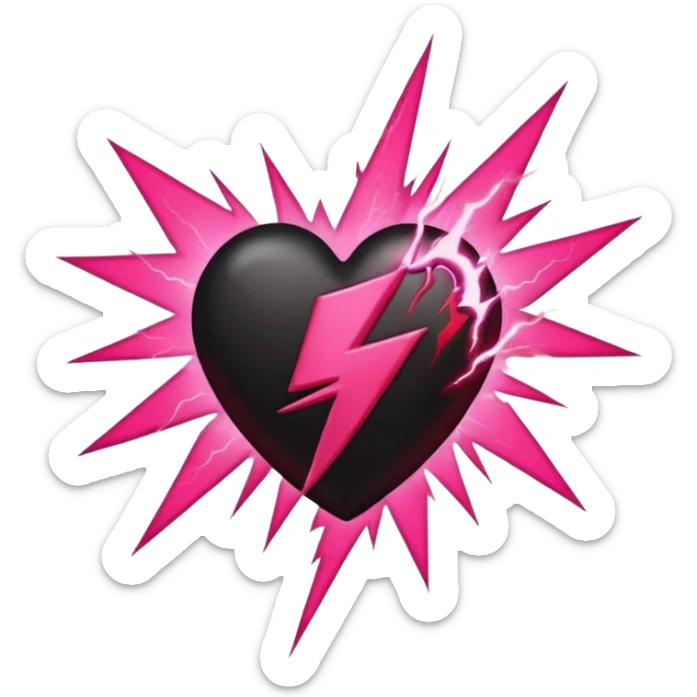 Really cool heart emoji for my sexy girlfriend that’s red & black with hot pink lightning  sticker