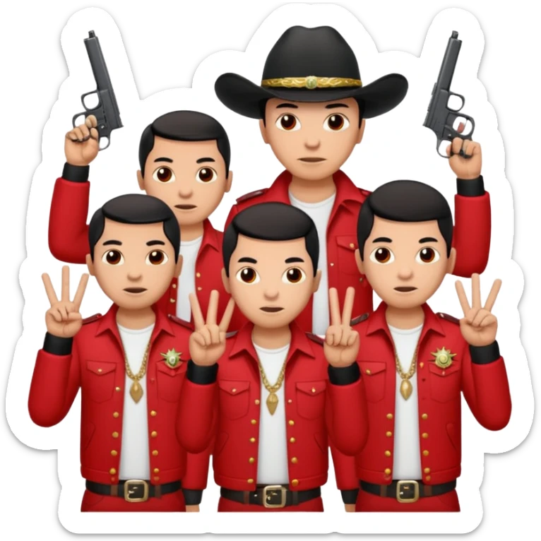 Norteño street gang with 14, hand gang signs and guns sticker