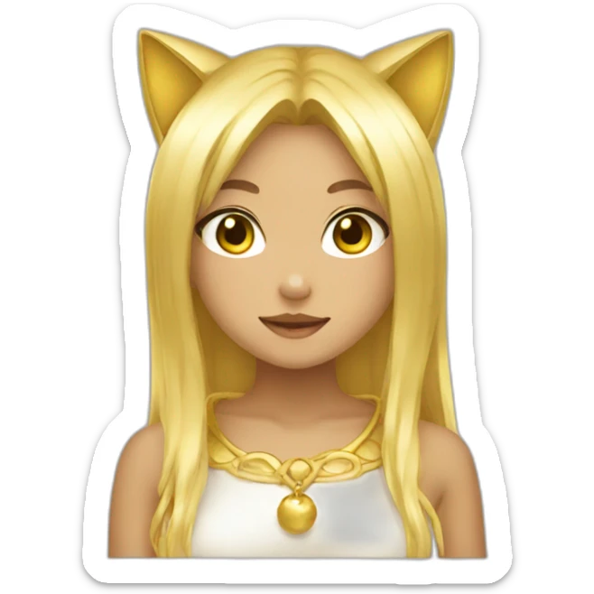 gold neko girl sticker