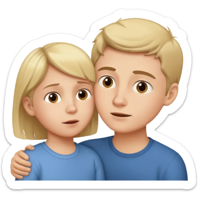 A boy showing right cheek to her mother asking for a gentle playful slap sticker