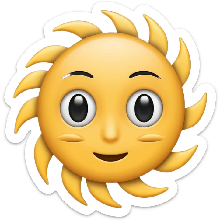 whirlwind emoji with expressive cartoon eyes and black limbs, minimal emoji look sticker