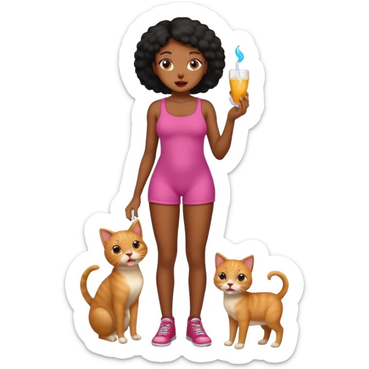 A black girl, naked showing full body licking pussy sticker