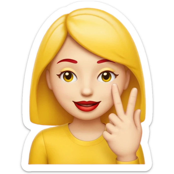 An emoji with eyes closed big lips and one of it’s hand pressing his thumb and other finger together while the rest are kept down sticker