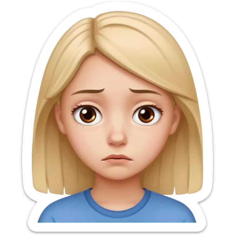 teenage gorl having disappointment about her idol - sadness from unfulfilled hopes or expectations sticker