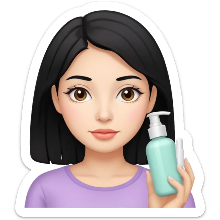 latina black hair cute pastel colors skin care sticker