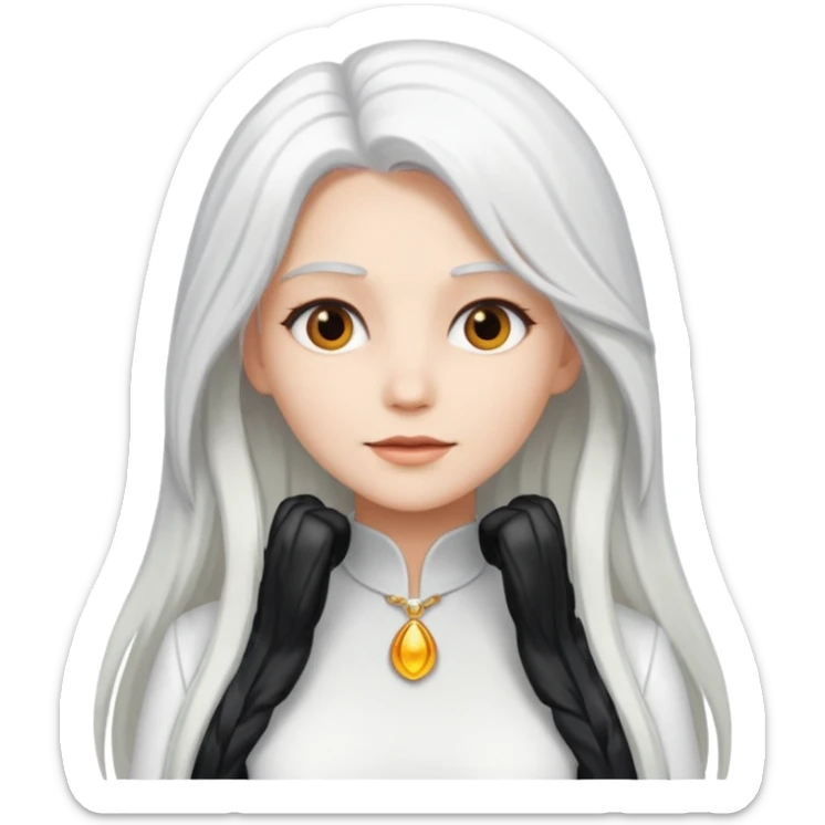 The Good Witch from The Land of Oz with long white hair, white outfit sticker