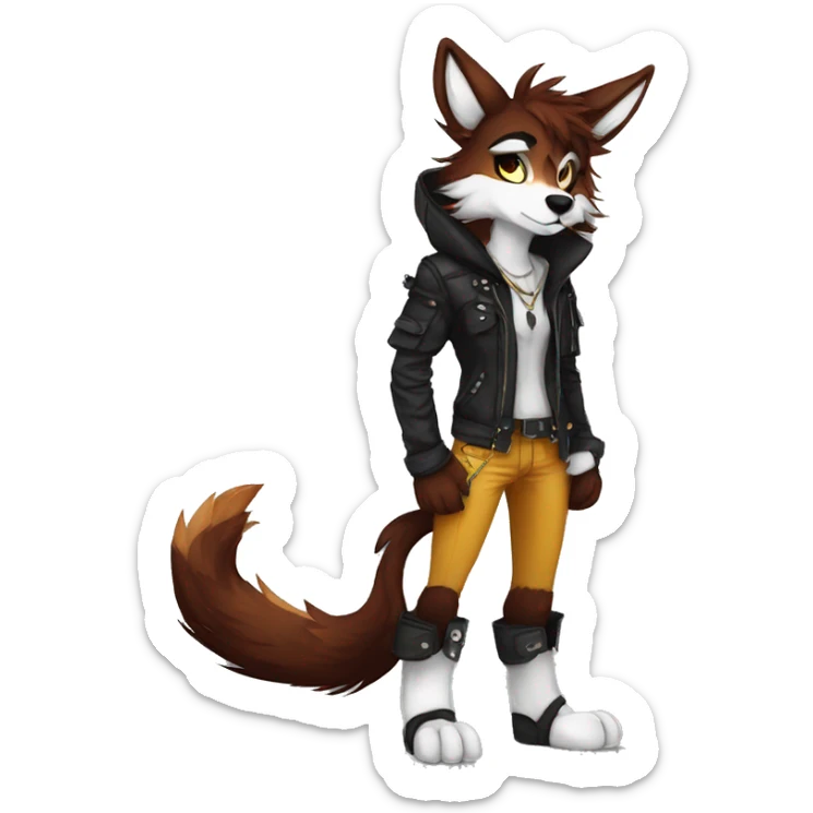 Edgy anthro furry by Falvie, AngieWolf full body sticker