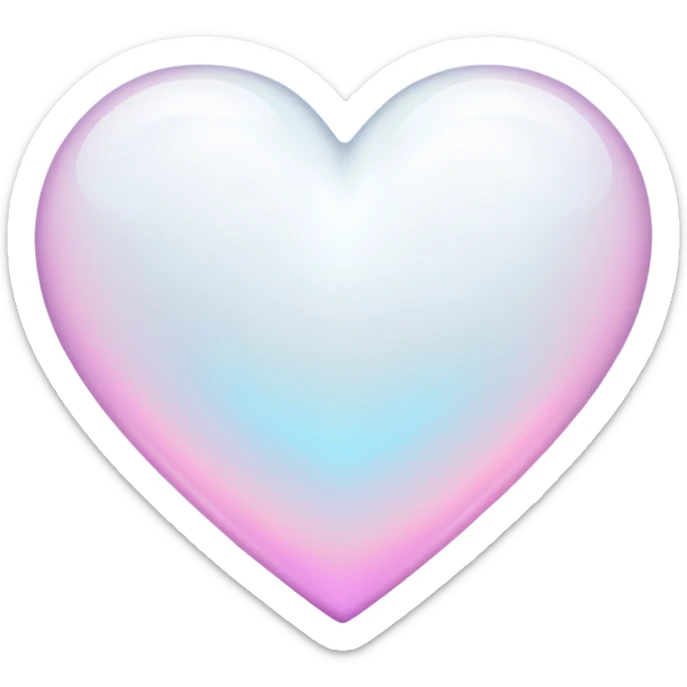 glowing white heart sticker