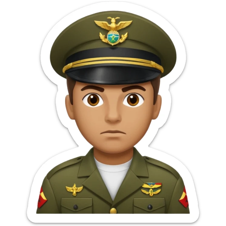 crie emojis de um soldado do corpo de fuzileiros navais do brasil com cara de mau sticker
