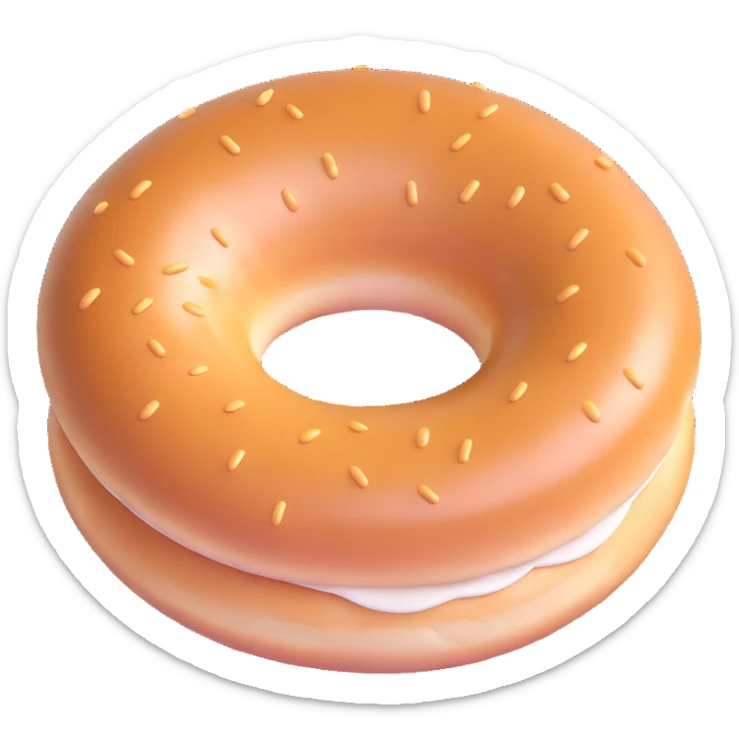 glossy and soft aesthetic bagel sticker