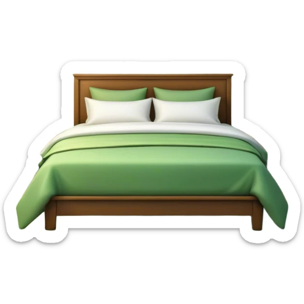 A dimly lit white green bedroom. The bed is neatly made, and a glass of water sits beside a book on a cozy nightstand. Soft lighting signals a peaceful wind-down, representing the calm and control that comes from reclaiming your evenings. sticker