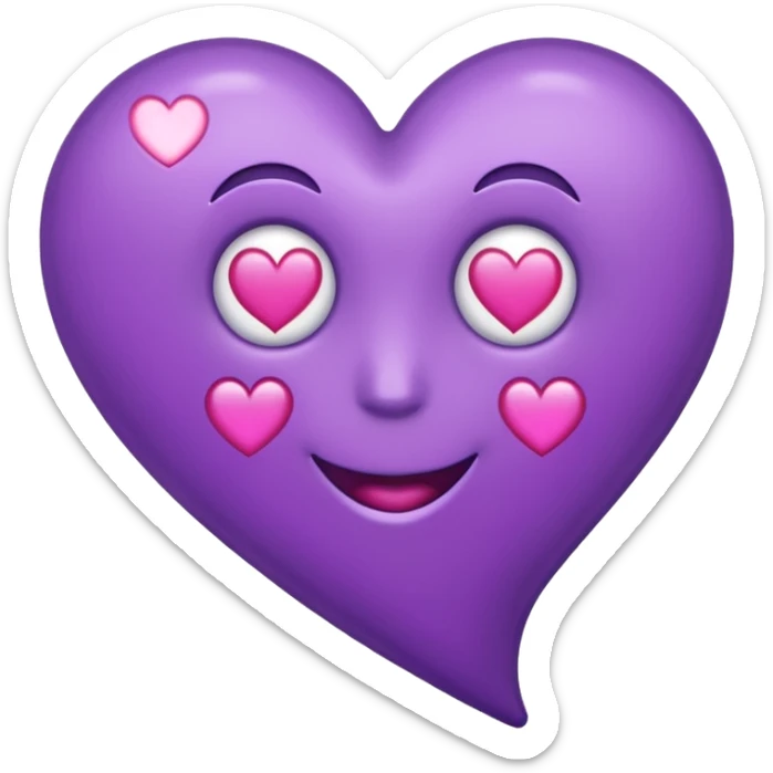 word bitch in purple, with a heart for the dot in the i sticker