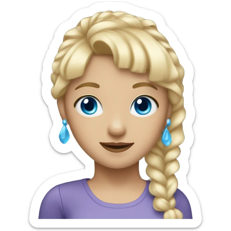 Girl with blue eyes and blonde hair with a fringe  sticker