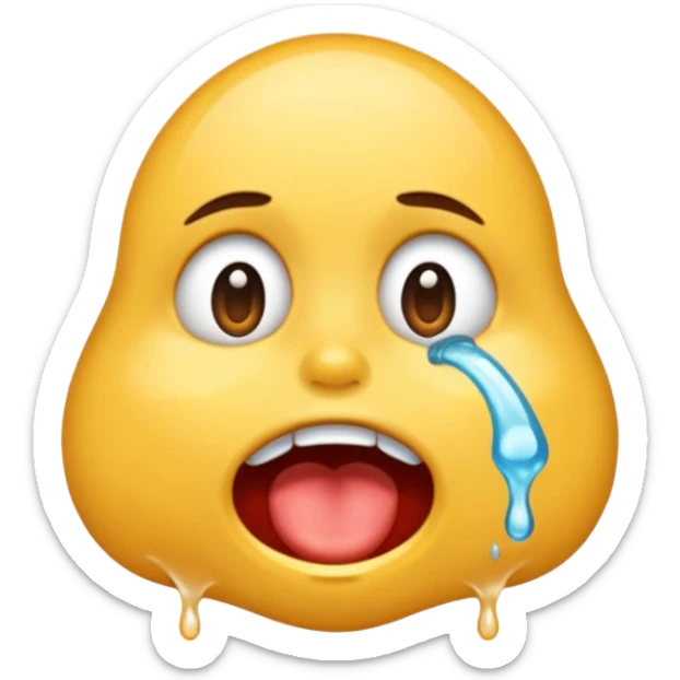 drooling saliva and spit coming out of mouth sticker