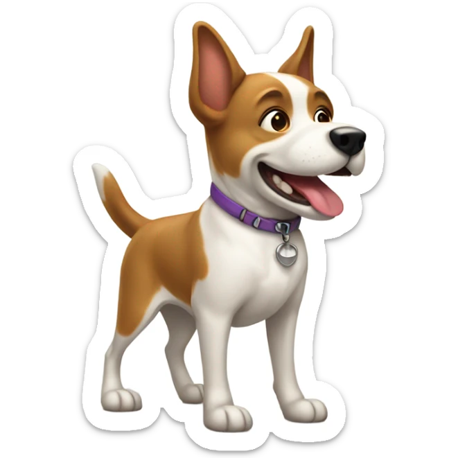 happy dog, with dog color full body dog sticker
