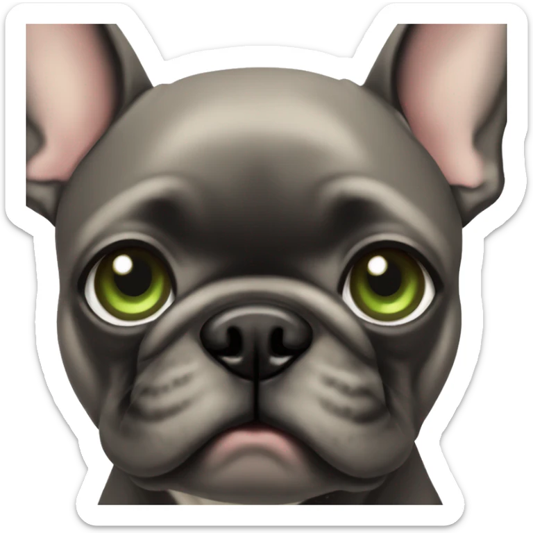 French bulldog with beige fur and green eyes sticker