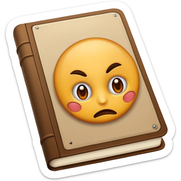 Lectura libro abierto marron sin fondo y sin tantas paginas, como uno de los primeros sticker