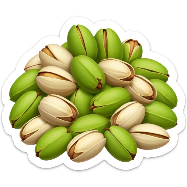 Heap of raw pistachio with shells, natural and organic, close-up view sticker