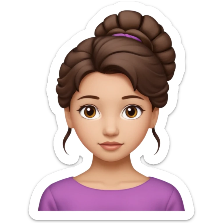 Cinematic Realistic Workout Girl Portrait, depicted with lifelike skin texture, subtle rosy undertones, and soft natural lighting that enhances the gentle contours of her face. Her intricately detailed brunete hair is elegantly styled in an updo, sticker