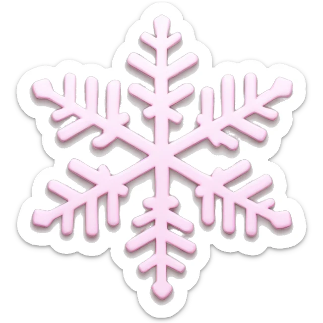 pale pink snowflake sticker